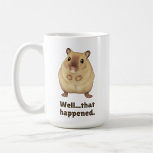 Schattig Hamster Ongemakkelijk Moment Humor Koffiemok