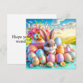 Schattig Happy Easter Bunny Rabbit Feestdagenkaart (Voorkant / Achterkant)
