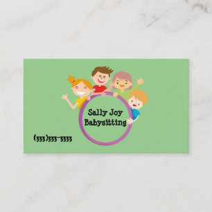 Schattig Happy Kinder design Babyzittend Visitekaartje