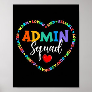 Schattig Hart Admin Squad Plezier Eerste Dag van S Poster