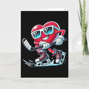 Schattig hart dat ijshockey speelt Valentijnsdag M Kaart