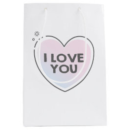 Schattig hart en "ik hou van jou" tekst medium cadeauzakje