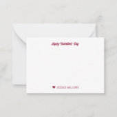 Schattig Hart Patroon Cupido Boog Pijl Valentijnsd Notitiekaartje (Voorkant)