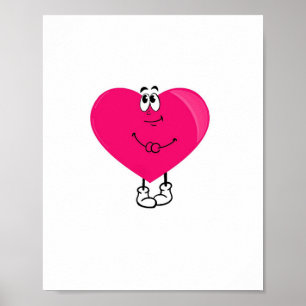 Schattig hart, roze hart poster