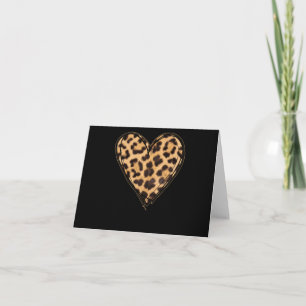Schattig Hart Valentijns Luipaard Patroon Kaart