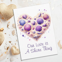 Schattig Hart van Schelpen Strand Liefde Valentijn