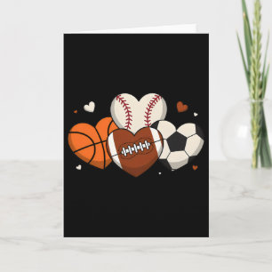 Schattig Hart Verkoop Sketll Voetbal Fan Valentijn Kaart