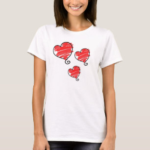 Schattig hartje met bubbels in het rood t-shirt