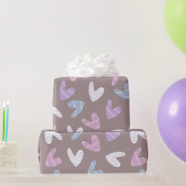 Schattig hartpatroon cadeaupapier
