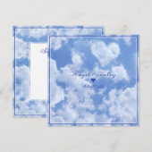 Schattig hartvormige wolk in blauwe lucht vrolijk (Voorkant / Achterkant)