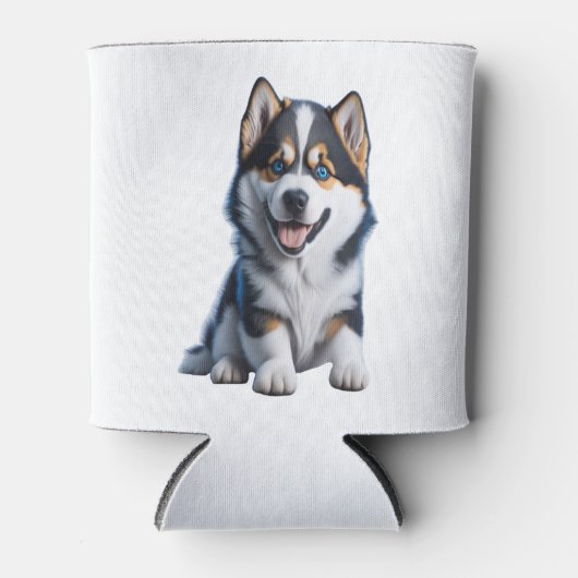 Schattig HD Alaskan Malamute Puppy Portrait - Embr Blikjeskoeler (Voorkant)