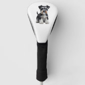 Schattig HD Miniatuur Schnauzer Puppy Portrait - E Golfheadcover (Voorkant)
