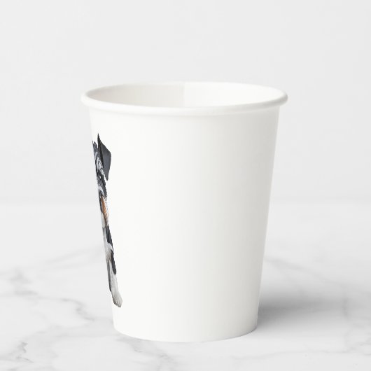 Schattig HD Miniatuur Schnauzer Puppy Portrait - E Papieren Bekers (Links)