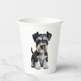 Schattig HD Miniatuur Schnauzer Puppy Portrait - E Papieren Bekers