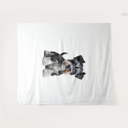 Schattig HD Miniatuur Schnauzer Puppy Portrait - E Wandkleed (Voorkant (horizontaal))