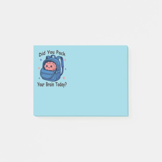 Schattig “Heb je vandaag je brein ingepakt?” Herse Post-it® Notes (Voorkant)