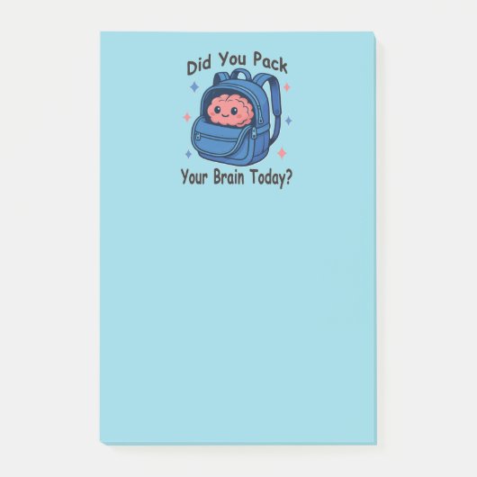 Schattig “Heb je vandaag je brein ingepakt?” Herse Post-it® Notes (Voorkant)
