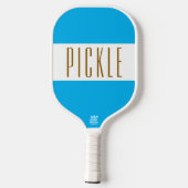 Schattig Helder Hemelsblauw Wit PICKLE Strepen Tek Pickleball Paddle (Achterkant)