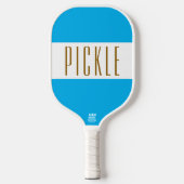 Schattig Helder Hemelsblauw Wit PICKLE Strepen Tek Pickleball Paddle (Voorkant)