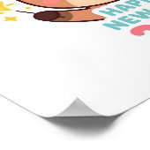 schattig helder rendier nieuwjaars poster 2026 (Hoek)