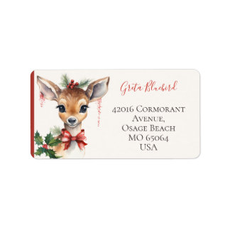 Schattig hert whimsische boho Kerstmis op maat Etiket