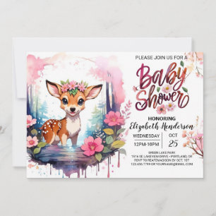 Schattig herten aangepaste Baby shower Kaart
