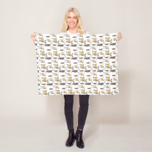 Schattig Hertenbok Bul Herten Tekening Baby Nurser Fleece Deken