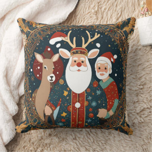 Schattig hertje Kerstman Kussen