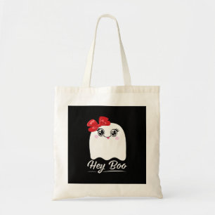 Schattig Hey Boo Halloween-ontwerp Tote Bag