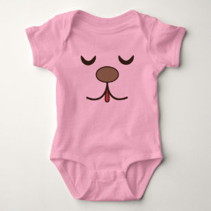 Schattig honden gezicht roze romper