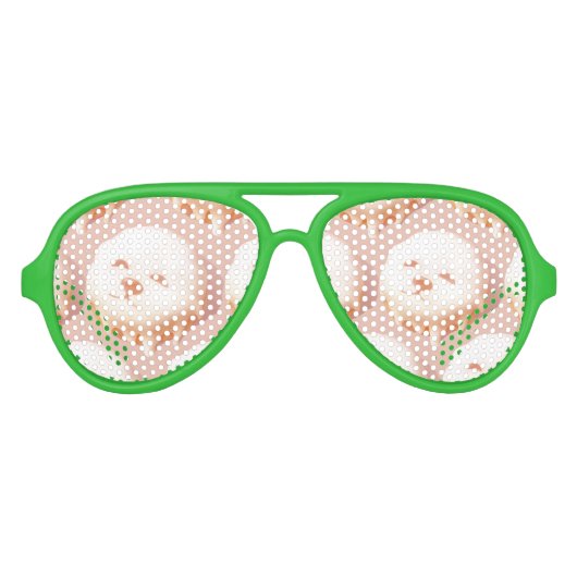 Schattig hondengezicht donut aviator zonnebril (Voorkant)
