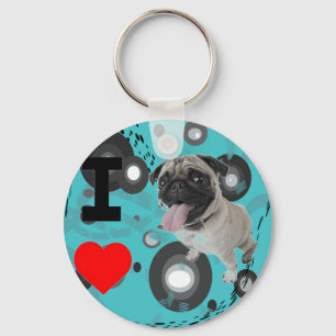 schattig hondenliefhebber waar ik van hou sleutelhanger