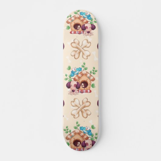 Schattig hondenpatroon skateboard (Voorkant)