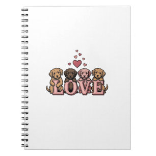 Schattig Hondje Liefde Valentijn Vintage Gravure O Notitieboek