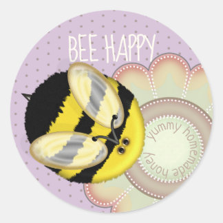 Schattig Honey Bee Zelfgemaakte Jam Jar Label