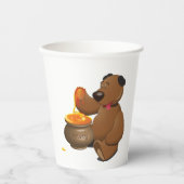 Schattig Honey Loving Beer met Honey Pot Papieren Bekers (Voorkant)