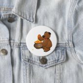 Schattig Honey Loving Beer met Honey Pot Ronde Button 7,6 Cm (In situ)