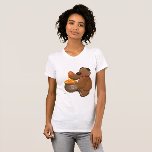 Schattig Honey Loving Beer met Honey Pot T-shirt (Voorkant volledig)