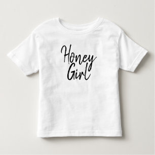 Schattig Honey Meisje Typografie Zwart & Wit Meisj Kinder Shirts