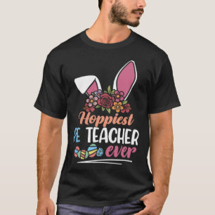 Schattig Hoppiest PE leraar ooit Bunny Ear Rood Pl T-shirt