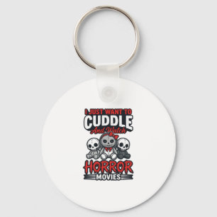 Schattig horrorfilm knuffel vintage grafisch shirt sleutelhanger