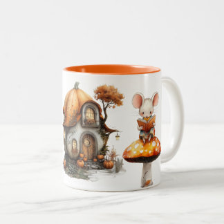 Schattig Houten Muis & Paddenstoelen Cottage Mok –