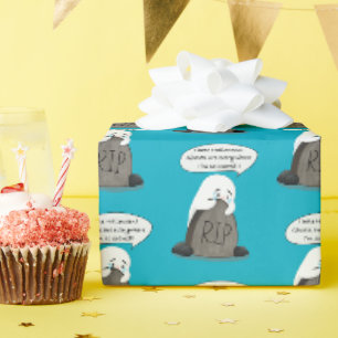 Schattig Huilend Spook RIP Grafsteen Halloween Cadeaupapier