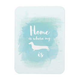 Schattig huis is waar mijn teckel is waterverf magneet