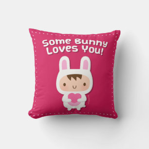 Schattig Iemand Bunny Houdt Van Jou Liefde Pun Kussen