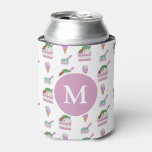 Schattig ijs zomer patroon monogram blikjeskoeler