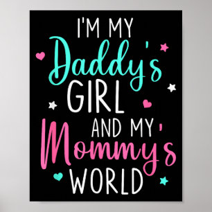 Schattig ik ben mijn vaders meisje en mijn moeders poster
