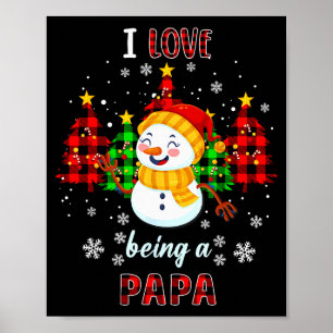 Schattig ik hou ervan een papa-sneeuwman te zijn K Poster