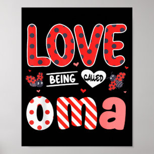 Schattig ik hou ervan oma lieveheersbeestje gelukk poster