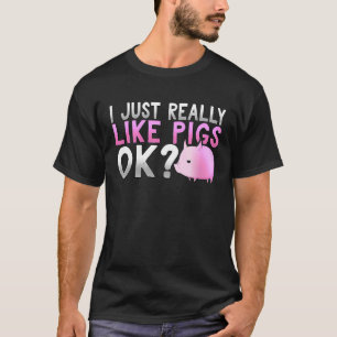 Schattig Ik Hou Gewoon Echt Van Varkens Ok Biggetj T-shirt